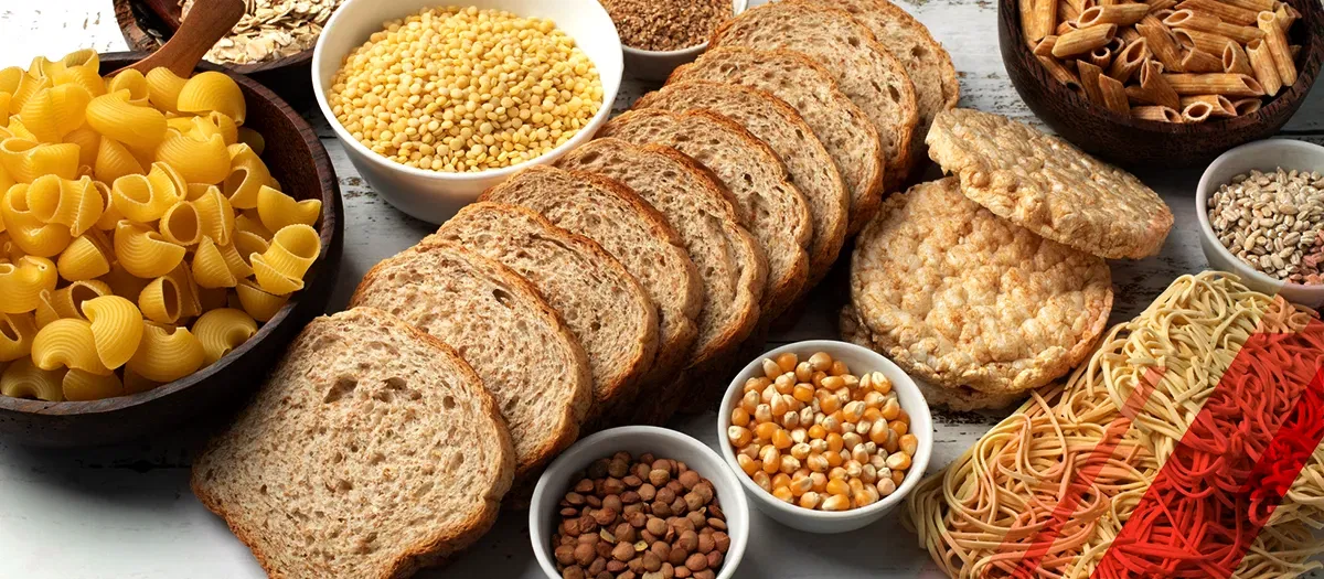 Assortment of gluten-free food alternatives