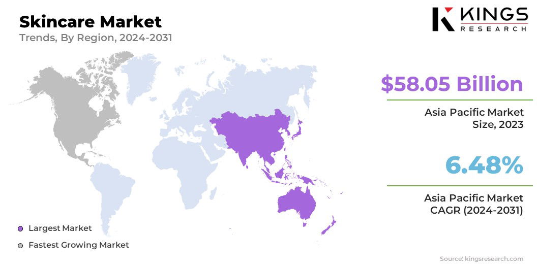 Skincare Market Size & Share, By Region, 2024-2031