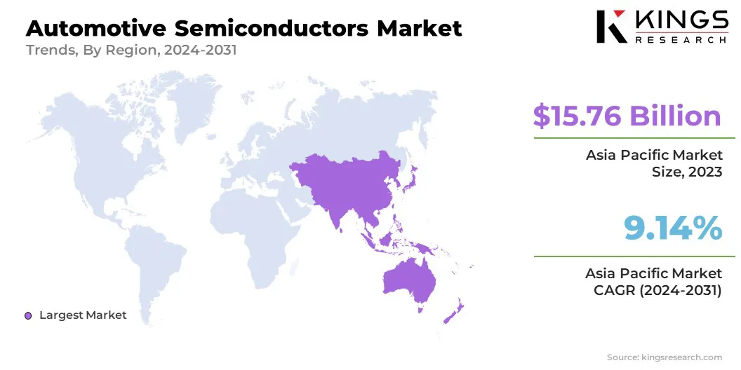 Automotive Semiconductor Market Size & Share, By Region, 2024-2031