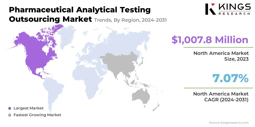 Pharmaceutical Analytical Testing Outsourcing Market Size & Share, By Region, 2024-2031