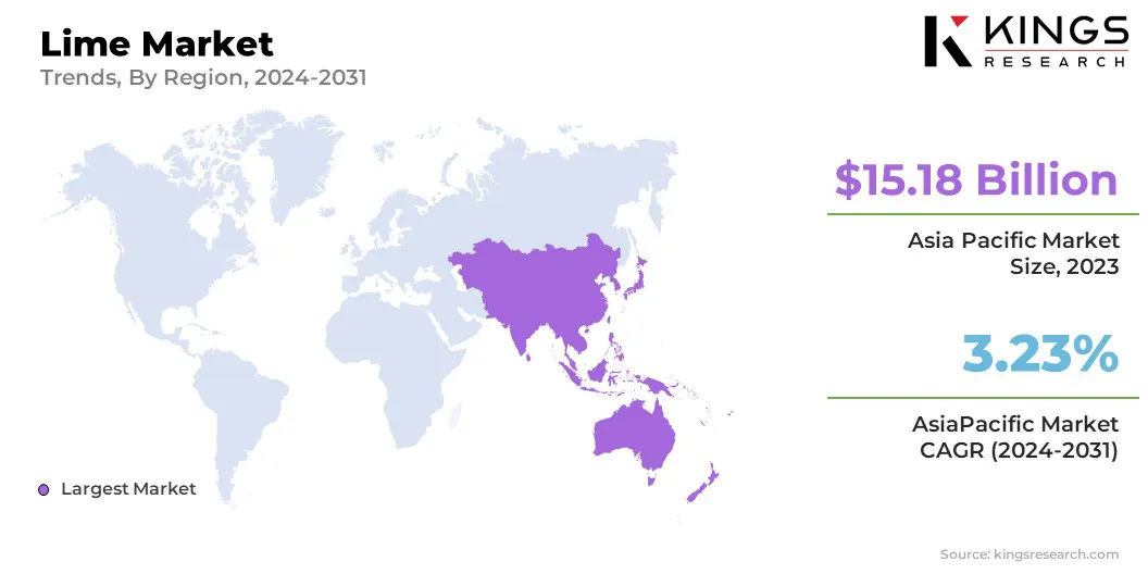 Lime Market Size & Share, By Region, 2024-2031