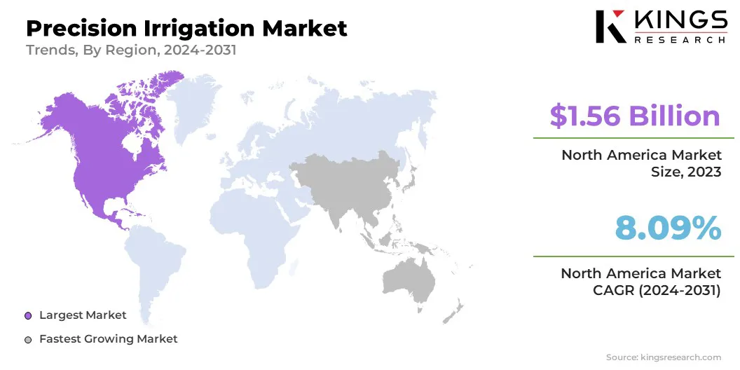 Precision Irrigation Market Size & Share, By Region, 2024-2031